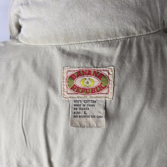 Vintage 80’s Banana Republic Safari Photographer Khaki Pocket Vest Mens Large - Picture 6 of 12